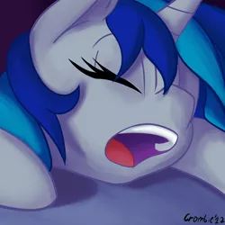 Size: 2500x2500 | Tagged: artist:crombiettw, derpibooru import, face, high res, mouth, safe, solo, vinyl scratch, yawn