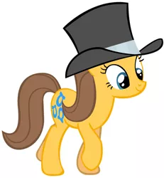Size: 1156x1252 | Tagged: safe, derpibooru import, toffee, earth pony, pony, female, hat, mare, simple background, top hat, vector, white background