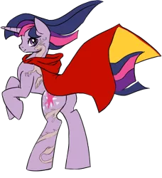 Size: 2371x2601 | Tagged: artist:bigbuxart, cape, clothes, derpibooru import, high res, safe, tattoo, twilight sparkle