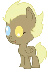 Size: 242x338 | Tagged: safe, artist:ellisarts, derpibooru import, oc, oc:time loop, unofficial characters only, pegasus, pony, female, filly, foal, heterochromia, offspring, parent:derpy hooves, parent:doctor whooves, parents:doctorderpy, simple background, transparent background, wall eyed
