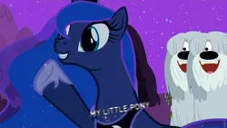 Size: 1000x562 | Tagged: crossover, derpibooru import, doubled, fun, hub logo, niblet, pound puppies, princess luna, safe, scary butt fun, secret butt fun, the fun has been doubled, visual pun