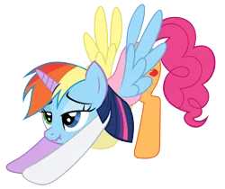Size: 4000x3357 | Tagged: safe, derpibooru import, applejack, fluttershy, pinkie pie, rainbow dash, rarity, twilight sparkle, chimera, pony, appleflaritwidashpie, bedroom eyes, exploitable meme, fusion, heterochromia, iwtcird, mane six, scrunchy face, simple background, stretching, transparent background, vector, what has science done