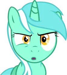 Size: 749x842 | Tagged: artist:artpwny, derpibooru import, eye twitch, glare, lyra heartstrings, no, :o, reaction image, safe, simple background, solo, transparent background, vector