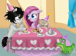 Size: 1907x1412 | Tagged: artist:zorbitas, crossover, death note, derpibooru import, l, l lawliet, pinkamena diane pie, pinkie pie, ponified, safe