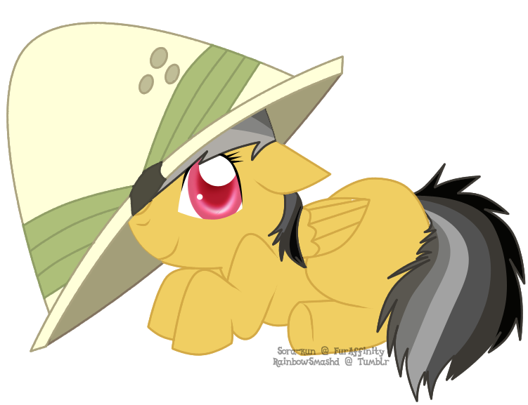 Size: 751x577 | Tagged: artist:rainbow-smashed, cute, daring do, daring dorable, derpibooru import, female, filly, hat, pith helmet, safe