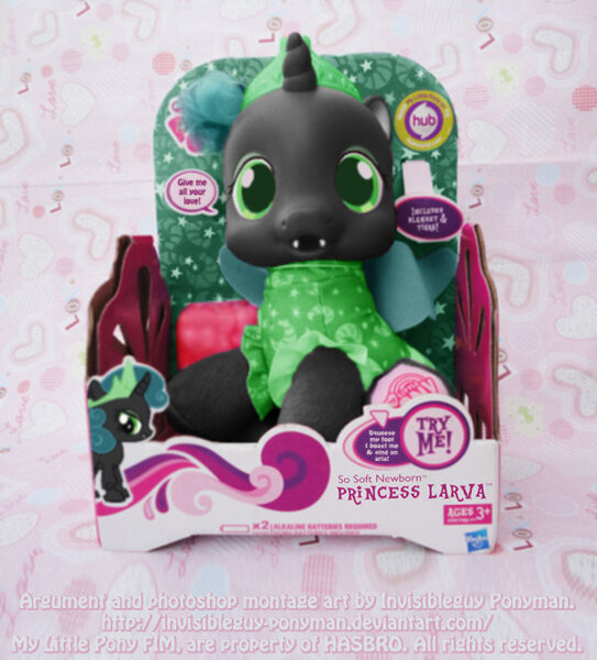 Size: 600x663 | Tagged: safe, artist:ponymaan, derpibooru import, changeling queen oc, oc, oc:princess larva, unofficial characters only, changeling, changeling queen, nymph, fake, female, foal, irl, photo, princess, toy