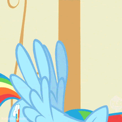 Size: 500x500 | Tagged: animated, derpibooru import, gummy, party of one, rainbow dash, safe, screencap