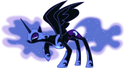 Size: 7510x4120 | Tagged: safe, artist:90sigma, derpibooru import, nightmare moon, alicorn, pony, absurd resolution, simple background, smug, solo, transparent background, vector