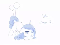 Size: 787x600 | Tagged: safe, artist:jalm, derpibooru import, sapphire joy, crystal pony, pony, spoiler:s03, balloon