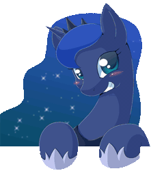 Size: 500x566 | Tagged: safe, artist:oze, derpibooru import, princess luna, pony, animated, blinking, blushing, cute, daaaaaaaaaaaw, female, happy, looking at you, mare, simple background, smiling, solo