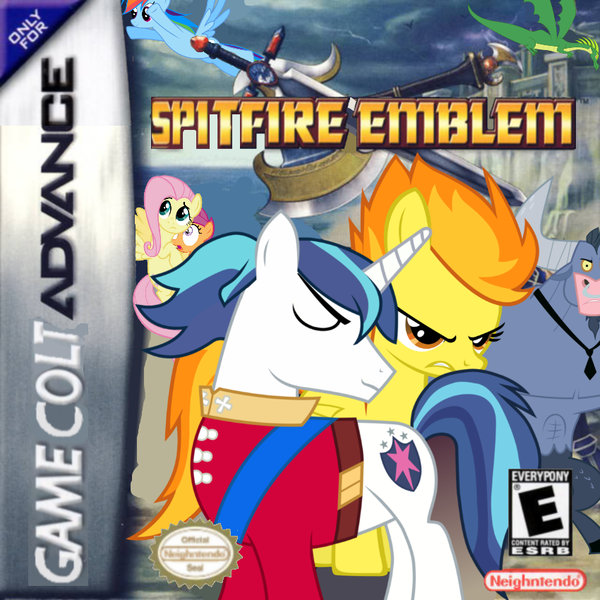 Size: 850x850 | Tagged: artist:nickyv917, box art, cover, crossover, derpibooru import, fire emblem, fluttershy, game cover, iron will, nintendo, parody, rainbow dash, safe, scootaloo, shining armor, spitfire, video game