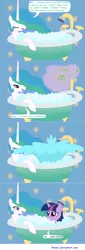 Size: 2500x7316 | Tagged: artist:birdco, bath, bathroom, bathtub, bubble, bubble bath, claw foot bathtub, comic, derpibooru import, intrusion of privacy, princess celestia, safe, twilight sparkle