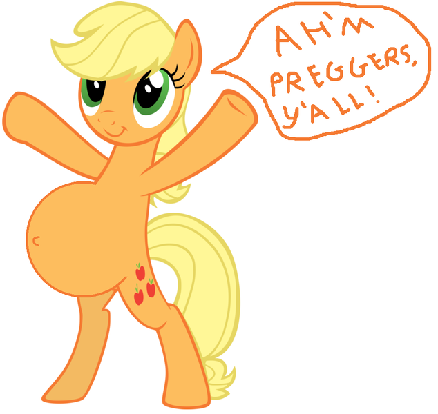 Size: 965x913 | Tagged: applejack, derpibooru import, pregnant, pregnant edit, safe, unholy