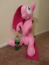 Size: 1536x2048 | Tagged: artist:inufangirl13, derpibooru import, irl, mountain dew, photo, pinkamena diane pie, pinkie pie, plushie, safe, solo