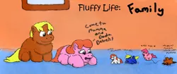 Size: 854x359 | Tagged: safe, artist:mr tiggly the wiggly walnut, derpibooru import, pinkie pie, fluffy pony, family, fluffy family, fluffy pony foals, fluffy pony mother, hugbox, image, pinkiefluff, png