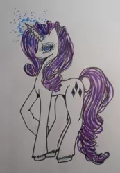 Size: 571x823 | Tagged: artist:anakichi, derpibooru import, rarity, safe, traditional art