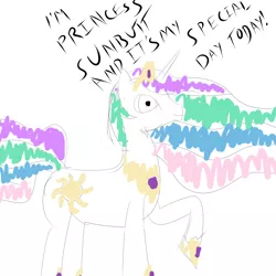 Size: 1000x1000 | Tagged: derpibooru import, princess celestia, princess sunbutt, safe, sunbutt