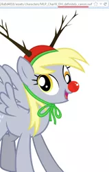 Size: 420x662 | Tagged: safe, derpibooru import, derpy hooves, pegasus, pony, reindeer, canon, female, hasbro, mare, rudolph, rudolph the red nosed reindeer