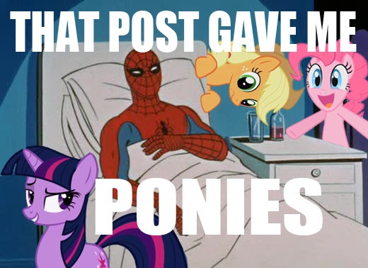 Size: 520x378 | Tagged: 60s spider-man, applejack, derpibooru import, image macro, meme, pinkie pie, safe, spider-man, twilight sparkle