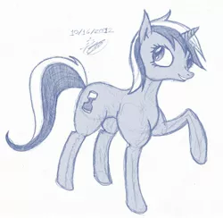 Size: 2440x2384 | Tagged: artist:great-5, derpibooru import, minuette, pencil drawing, safe, solo, traditional art