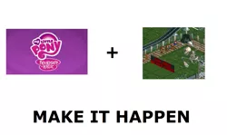 Size: 1337x796 | Tagged: derpibooru import, exploitable meme, make it happen, meta, mr. bones, my little pony logo, rollercoaster tycoon, safe, the ride never ends, truth