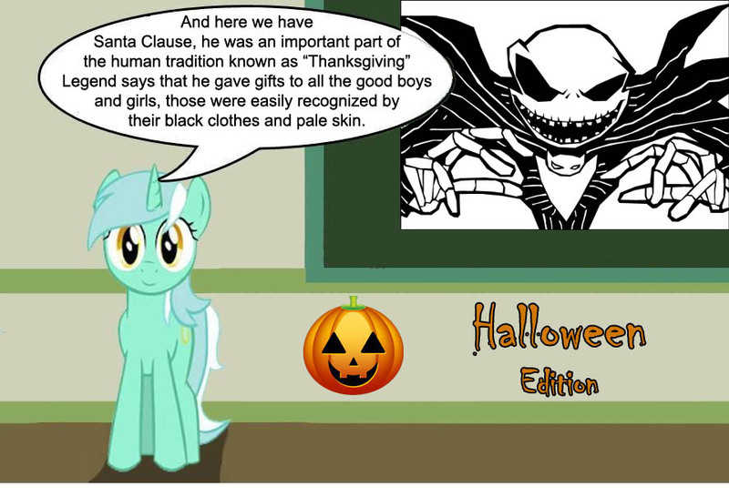 Size: 887x605 | Tagged: chalkboard, derpibooru import, halloween, human studies101 with lyra, jack skellington, lyra heartstrings, meme, safe