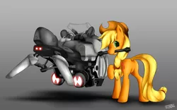 Size: 4000x2500 | Tagged: applejack, artist:ultimiant, derpibooru import, hoverbike, safe