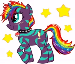 Size: 650x556 | Tagged: safe, artist:sunnyberry, derpibooru import, oc, unofficial characters only, pony, unicorn, collar, pokeball collar, pokéball, rainbow