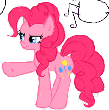 Size: 364x367 | Tagged: safe, derpibooru import, pinkie pie, earth pony, pony, flockdraw, solo