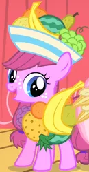 Size: 320x614 | Tagged: background pony, derpibooru import, filly, fruitbasket, safe, screencap, solo, the cutie mark chronicles