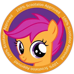 Size: 7000x7000 | Tagged: absurd resolution, artist:uxyd, derpibooru import, image macro, safe, scootaloo, seal of approval