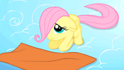 Size: 500x281 | Tagged: animated, cute, derpibooru import, female, filly, filly fluttershy, fluttershy, hair over one eye, safe, screencap, shyabetes, solo, the cutie mark chronicles, younger, zoom