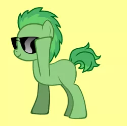 Size: 408x404 | Tagged: safe, derpibooru import, oc, unofficial characters only, pony, pony creator, blank flank, green, male, solo, stallion, sunglasses
