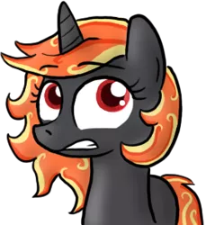 Size: 270x295 | Tagged: safe, derpibooru import, oc, oc:incendia, unofficial characters only, pony, unicorn, fanfic, fanfic:antipodes, awkward, solo