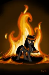 Size: 583x887 | Tagged: dead source, safe, artist:jackjacko-eponymous, derpibooru import, oc, oc:incendia, unofficial characters only, pony, unicorn, fanfic, fanfic:antipodes, fire, solo