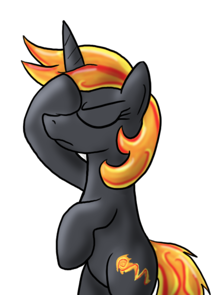 Size: 509x692 | Tagged: safe, derpibooru import, oc, oc:incendia, unofficial characters only, pony, unicorn, fanfic, fanfic:antipodes, facehoof, facepalm, solo