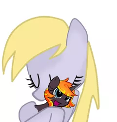 Size: 708x738 | Tagged: safe, derpibooru import, edit, derpy hooves, oc, oc:incendia, pony, unicorn, fanfic, fanfic:antipodes, cute, filly, hug