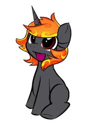 Size: 524x700 | Tagged: safe, derpibooru import, oc, oc:incendia, unofficial characters only, pony, unicorn, fanfic, fanfic:antipodes, cute, filly, sitting, solo
