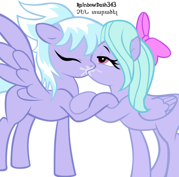 Size: 1280x1270 | Tagged: artist:rainbowdash343, blank flank, cloudchaser, derpibooru import, drool, eyes closed, female, flitter, incest, kissing, lesbian, pegacest, simple background, sloppy kissing, source needed, suggestive, transparent background, twincest, vector