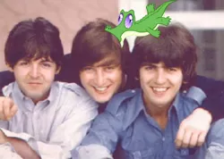 Size: 1024x728 | Tagged: derpibooru import, george harrison, gummy, irl, john lennon, paul mccartney, photo, ponies in real life, safe, the beatles