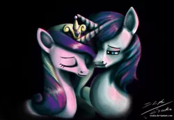 Size: 1100x763 | Tagged: artist:esuka, derpibooru import, princess cadance, safe, shining armor