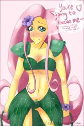 Size: 900x1350 | Tagged: anthro, artist:justicebustedus, breasts, busty fluttershy, derpibooru import, fluttershy, human facial structure, suggestive