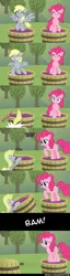 Size: 617x2392 | Tagged: safe, artist:metax-z, derpibooru import, derpy hooves, pinkie pie, pegasus, pony, comic, female, grape stomping, grapes, mare