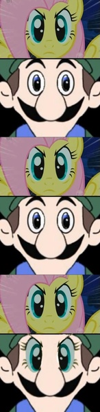 Size: 456x1868 | Tagged: artist:ill-echo, comic, derpibooru import, edit, edited screencap, fluttershy, safe, screencap, screencap comic, stare, stare master, staring contest, the stare, weegee