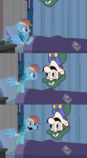 Size: 850x1542 | Tagged: artist:jadeismaster, derpibooru import, edit, edited screencap, face swap, rainbow dash, read it and weep, safe, screencap, weegee