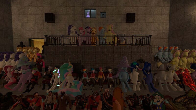 Size: 1920x1080 | Tagged: 3d, applejack, artist:eppaljeckplz, derpibooru import, everypony, fluttershy, gmod, pedobear, pinkie pie, rainbow dash, rarity, safe, spike, twilight sparkle, weegee