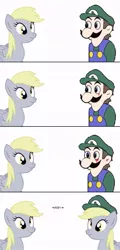 Size: 391x814 | Tagged: safe, derpibooru import, derpy hooves, pegasus, pony, blood, comic, female, luigi, mare, tears of blood, weegee