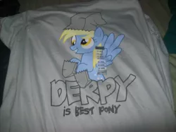 Size: 2848x2134 | Tagged: safe, derpibooru import, derpy hooves, pegasus, pony, clothes, female, mare, shirt