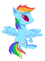 Size: 1059x1449 | Tagged: safe, artist:paintrolleire, derpibooru import, rainbow dash, pegasus, pony, female, mare, open mouth, simple background, smiling, solo, spread wings, transparent background, wings