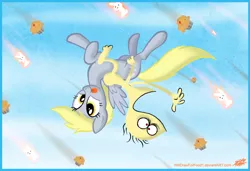 Size: 900x614 | Tagged: safe, artist:willdrawforfood1, derpibooru import, derpy hooves, pegasus, pony, cheese, cheese (foster's home for imaginary friends), female, foster's home for imaginary friends, image, male, mare, png
